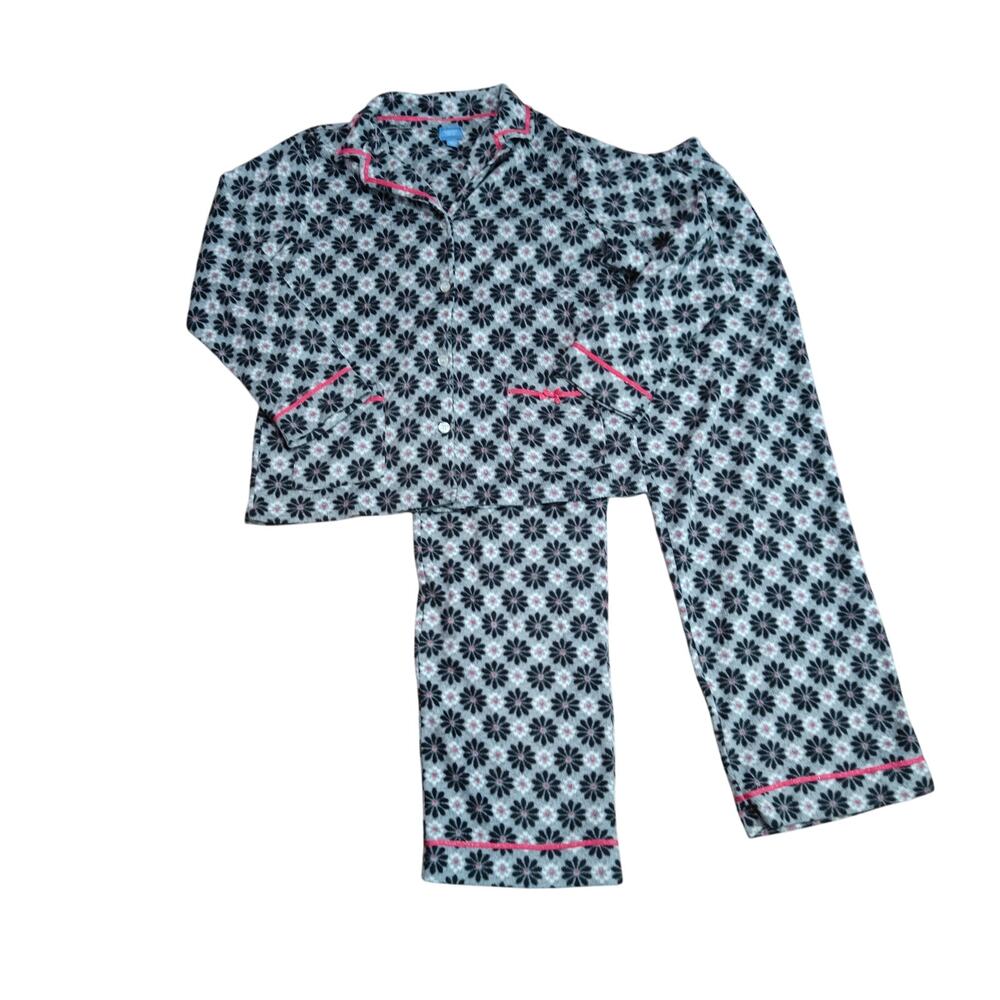 Simply Vera Vera Wang Fleece Pajama Set  Flower All Over Print Womens Large